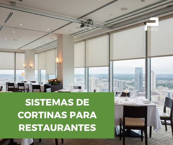 Sistemas profesionales de cortinas y rieles automatizados para restaurantes